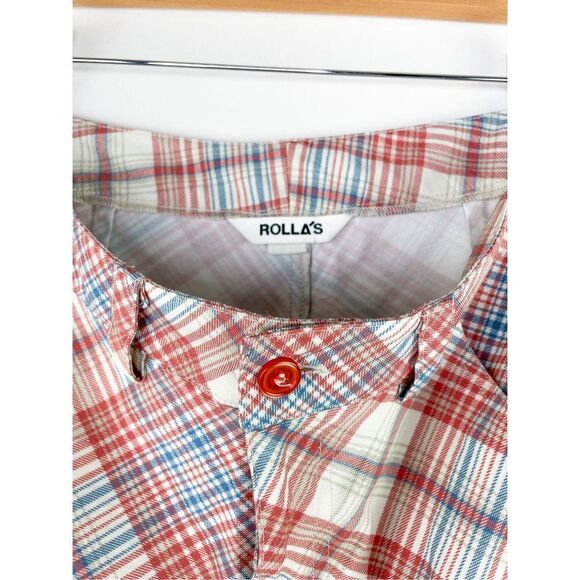 NEW Rolla’s PLAID BOOTCUT PANTS IN POMEGRANATE Size S - Picture 12 of 15